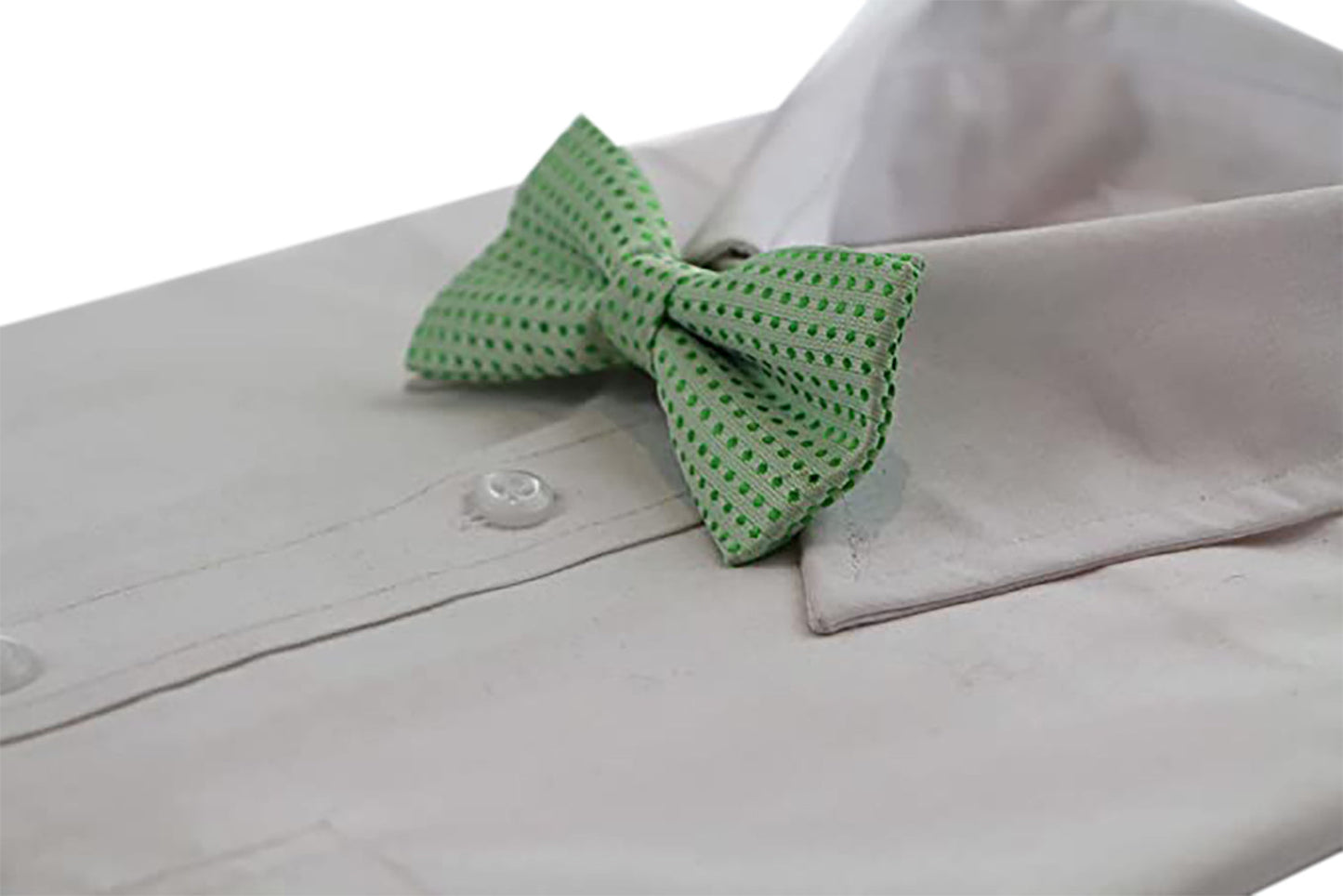 Boys Light Green Polka Dot Pattern Bow Tie