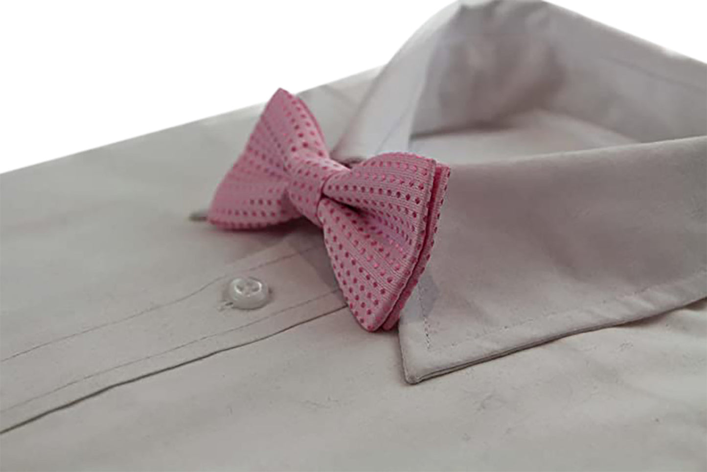 Boys Light Pink Polka Dot Pattern Bow Tie