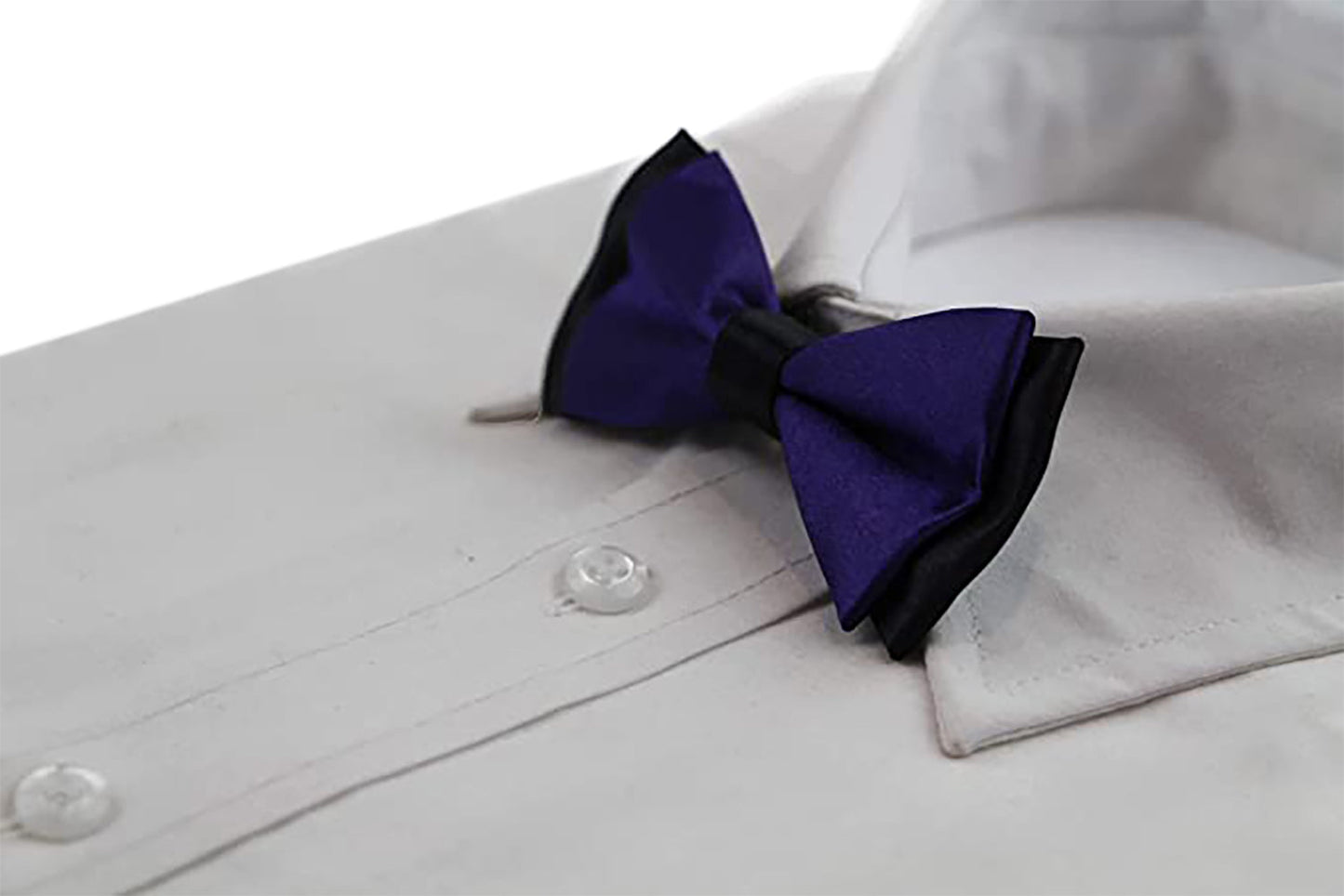 Boys Dark Purple Two Tone Layer Bow Tie