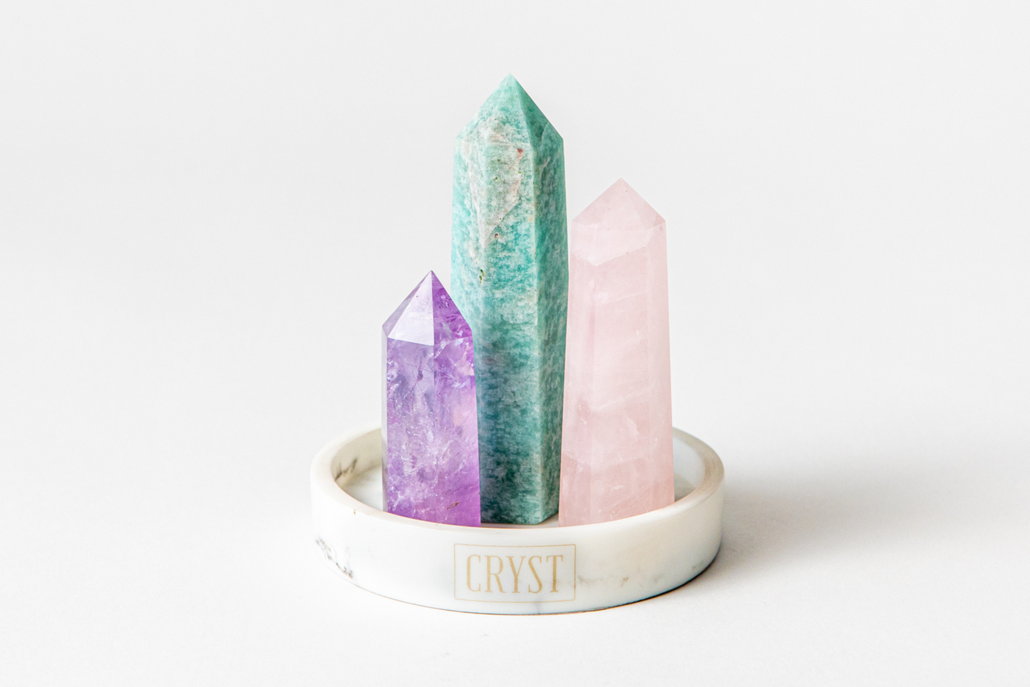 Virgo Crystal Trio - Rose Quartz, Amethyst + Amazonite