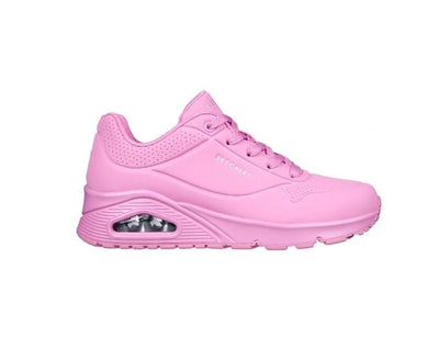 Womens Skechers Uno - Stand On Air Pink Lace Up Sneaker Shoes