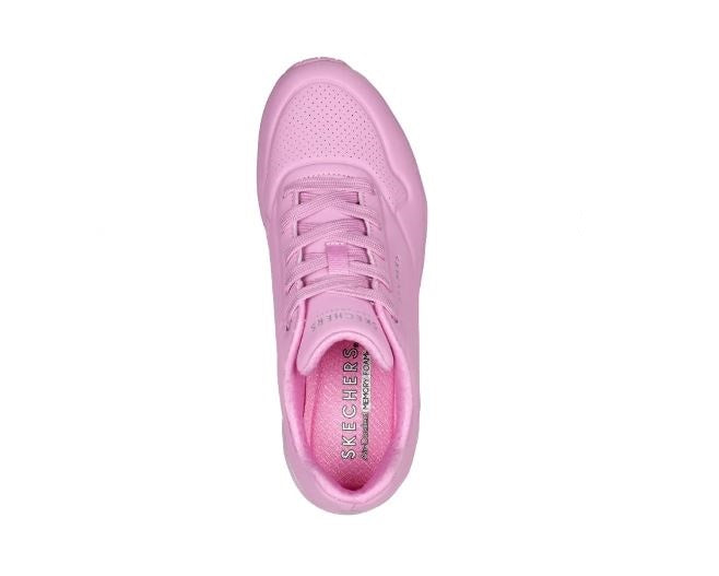 Womens Skechers Uno - Stand On Air Pink Lace Up Sneaker Shoes