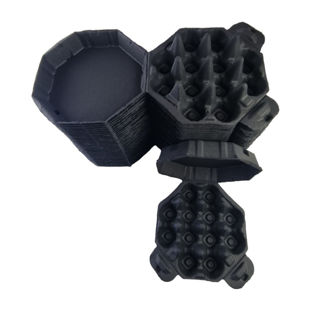 75 X Black Octagon Full Dozen Carton 12-Egg Recyclable Egg Cartons