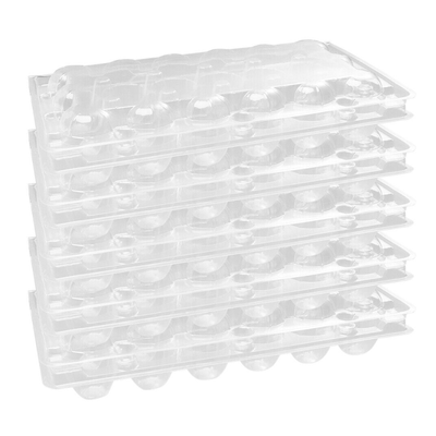 75 X Plastic Clear Quail Egg Cartons For 18 Eggs