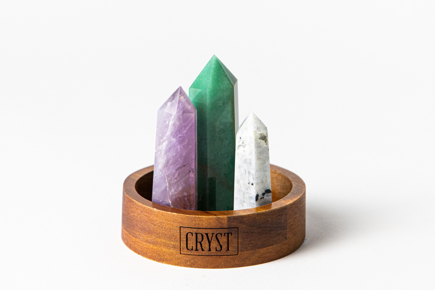 Libra Crystal Trio - Green Aventurine, Ametrine + Rainbow Moonstone