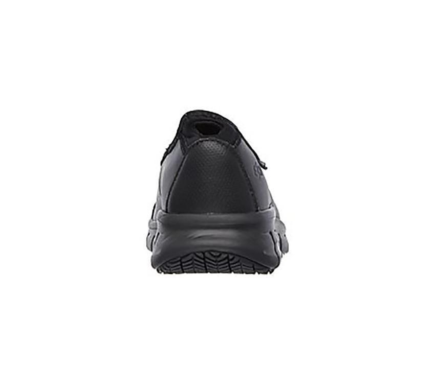 Womens Skechers Sure Track Black/Black Slip On Work Boot Shoes