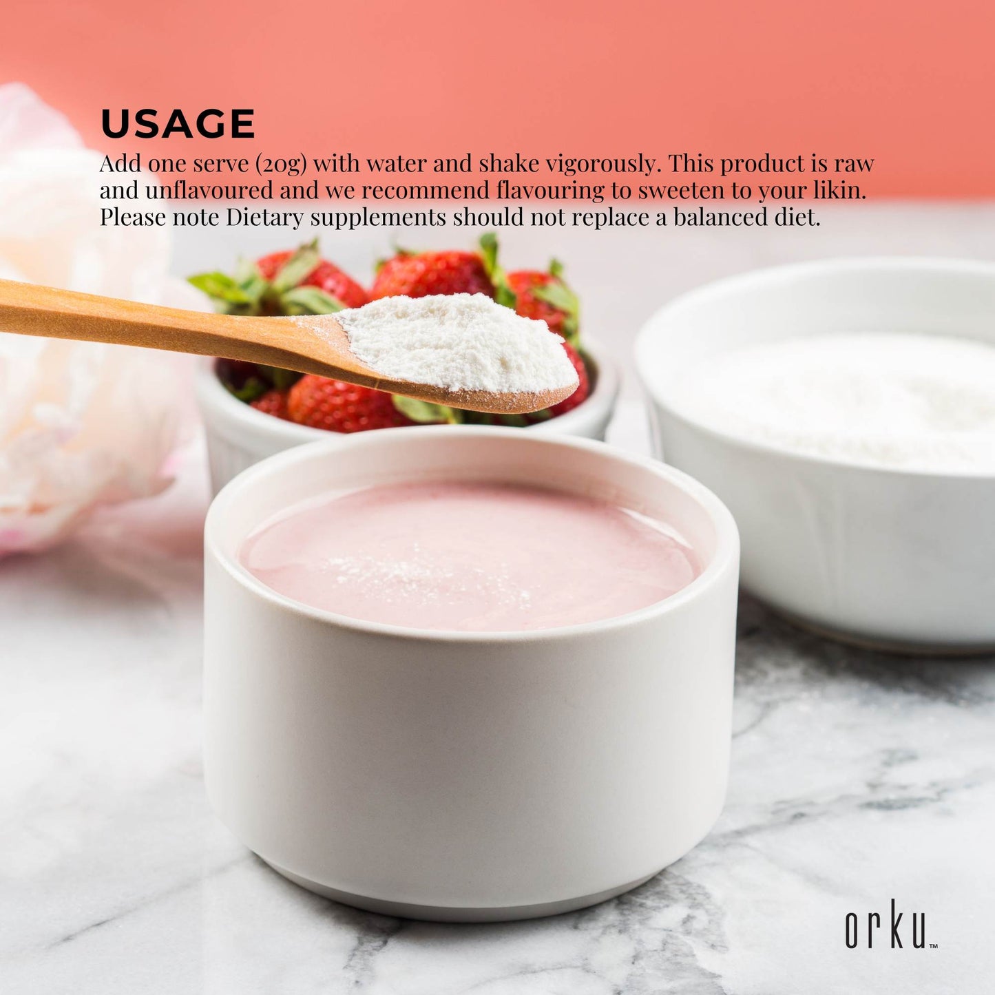 2.5Kg Collagen Powder Bucket - Bovine Protein Peptide Supplement Unflavoured