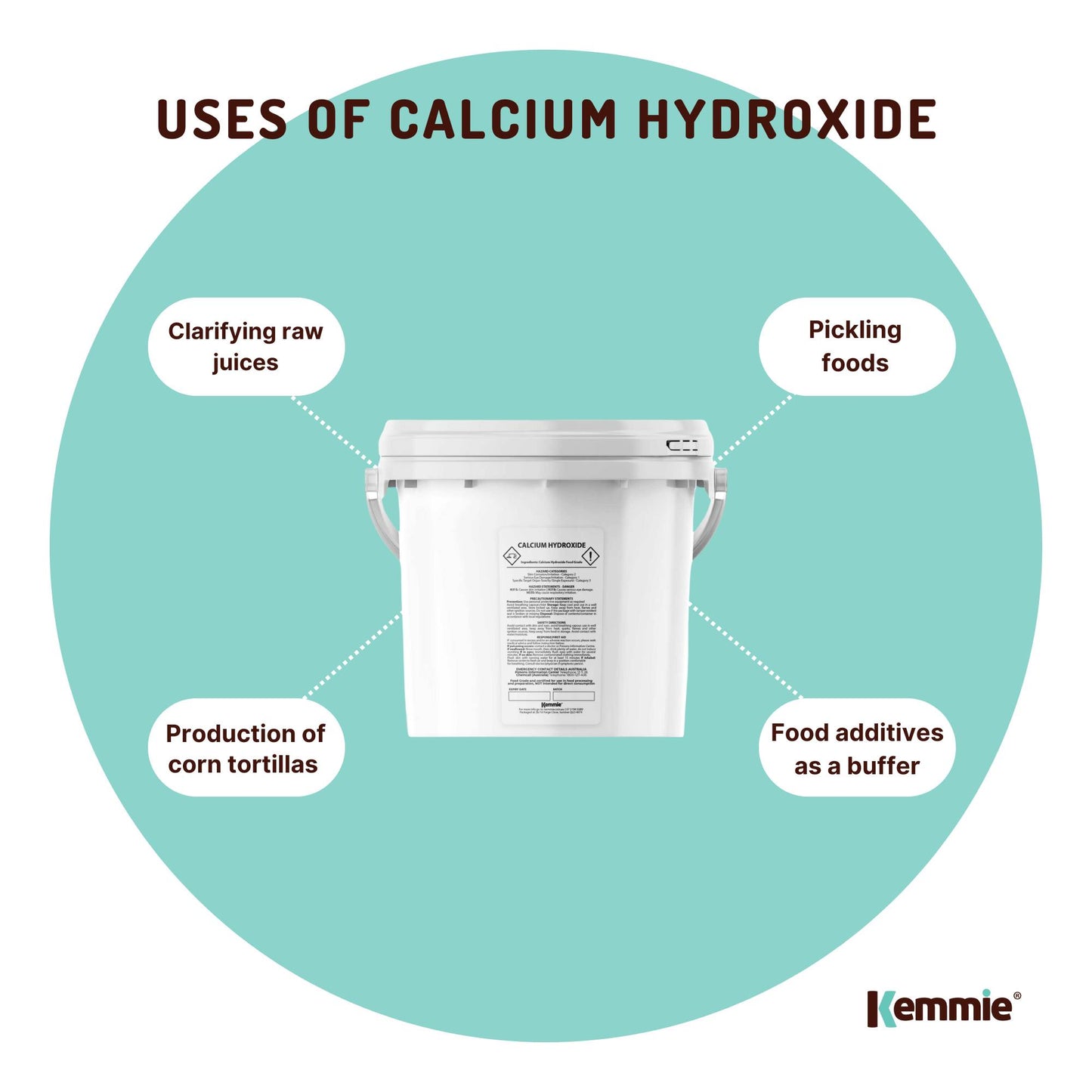 Food Grade Calcium Hydroxide Powder Tubs - FCC Hydrated Slaked Pickling Bulk