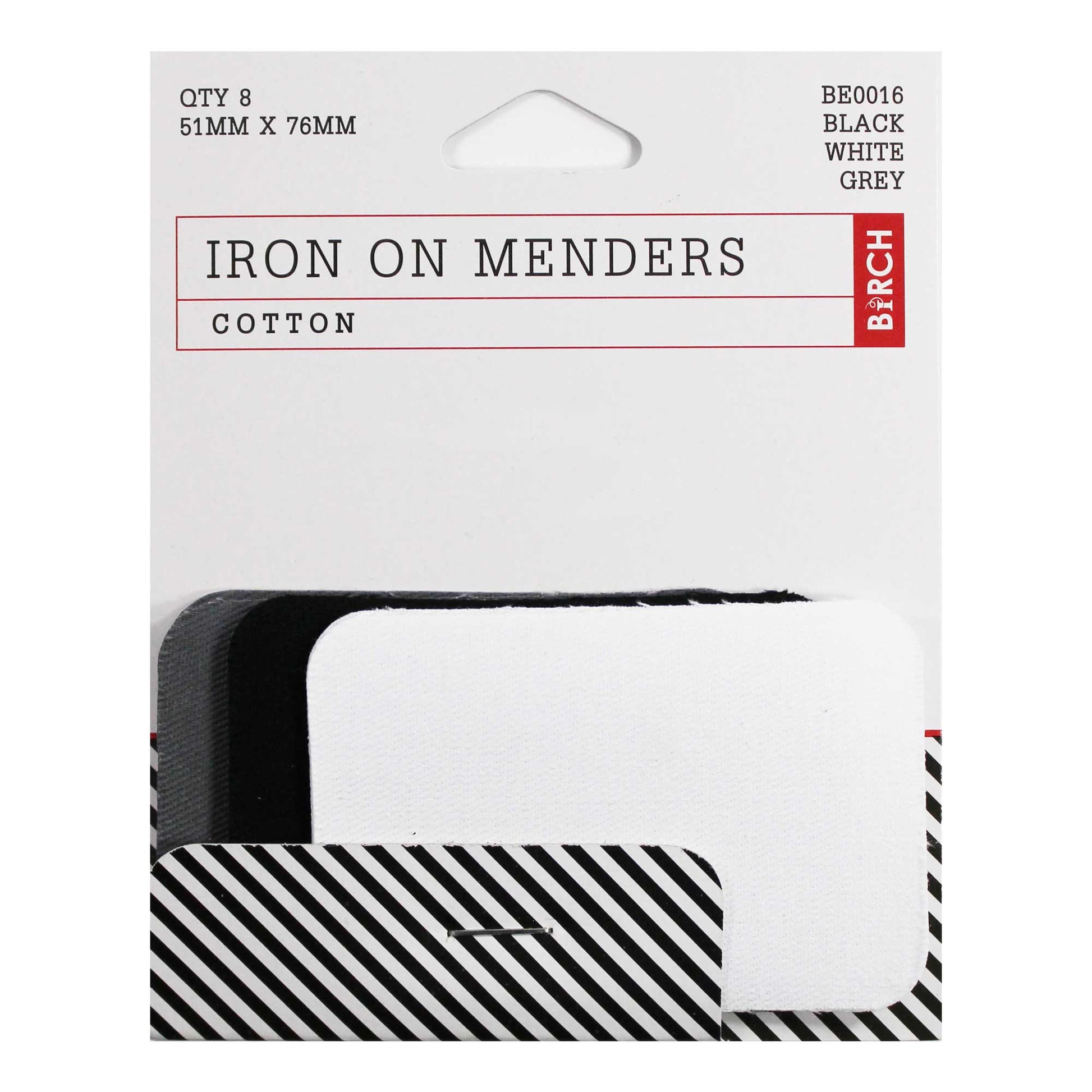 8 Pck Iron On Menders 5.08x7.62cm Cotton Clothes Mending Repair Patches Birch