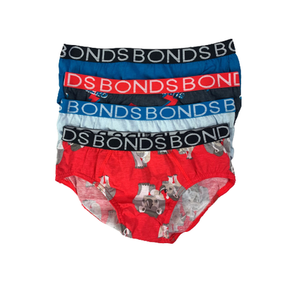 8 x Bonds Boys Kids Underwear Undies Brief Briefs Red Blue Black Ha2