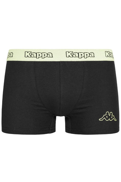 8 x Kappa Mens Black/Green Acid Boxer Shorts Comfy Trunks