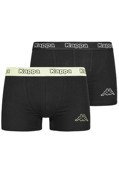 8 x Kappa Mens Black/Green Acid Boxer Shorts Comfy Trunks