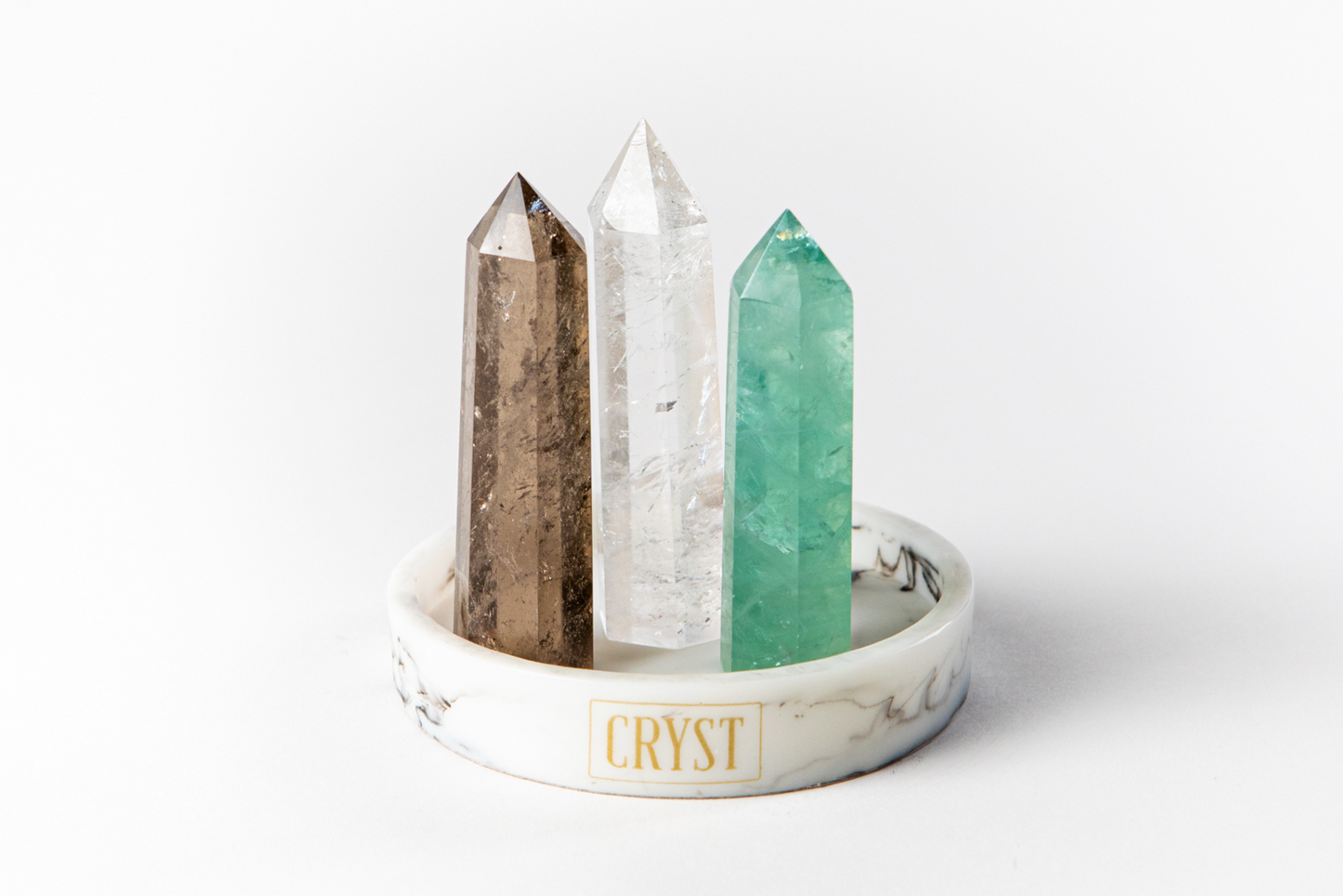 Capricorn Crystal Trio - Smoky Quartz, Green Fluorite + Clear Quartz