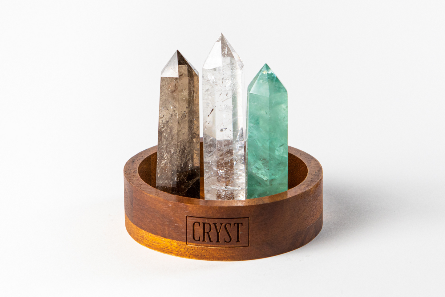 Capricorn Crystal Trio - Smoky Quartz, Green Fluorite + Clear Quartz