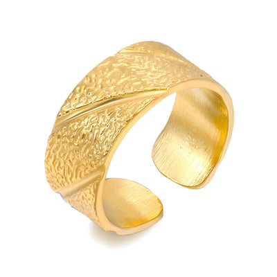 Diagonal gold ring - Gold Plated Tarnish Free Jewellery