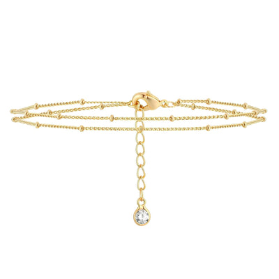 Double plain gold double bracelet - Gold Plated Tarnish Free Jewellery