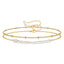 Pearl and plain gold double bracelet -Gold Plated Tarnish Free Jewellery
