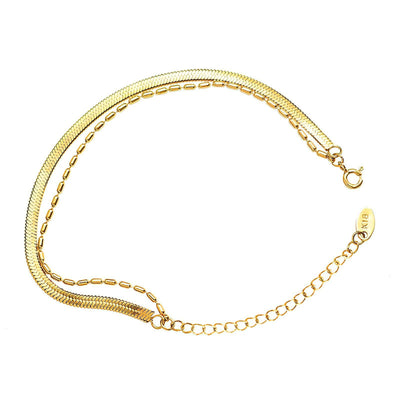 Double banded anklet - Gold Plated Tarnish Free Jewellery