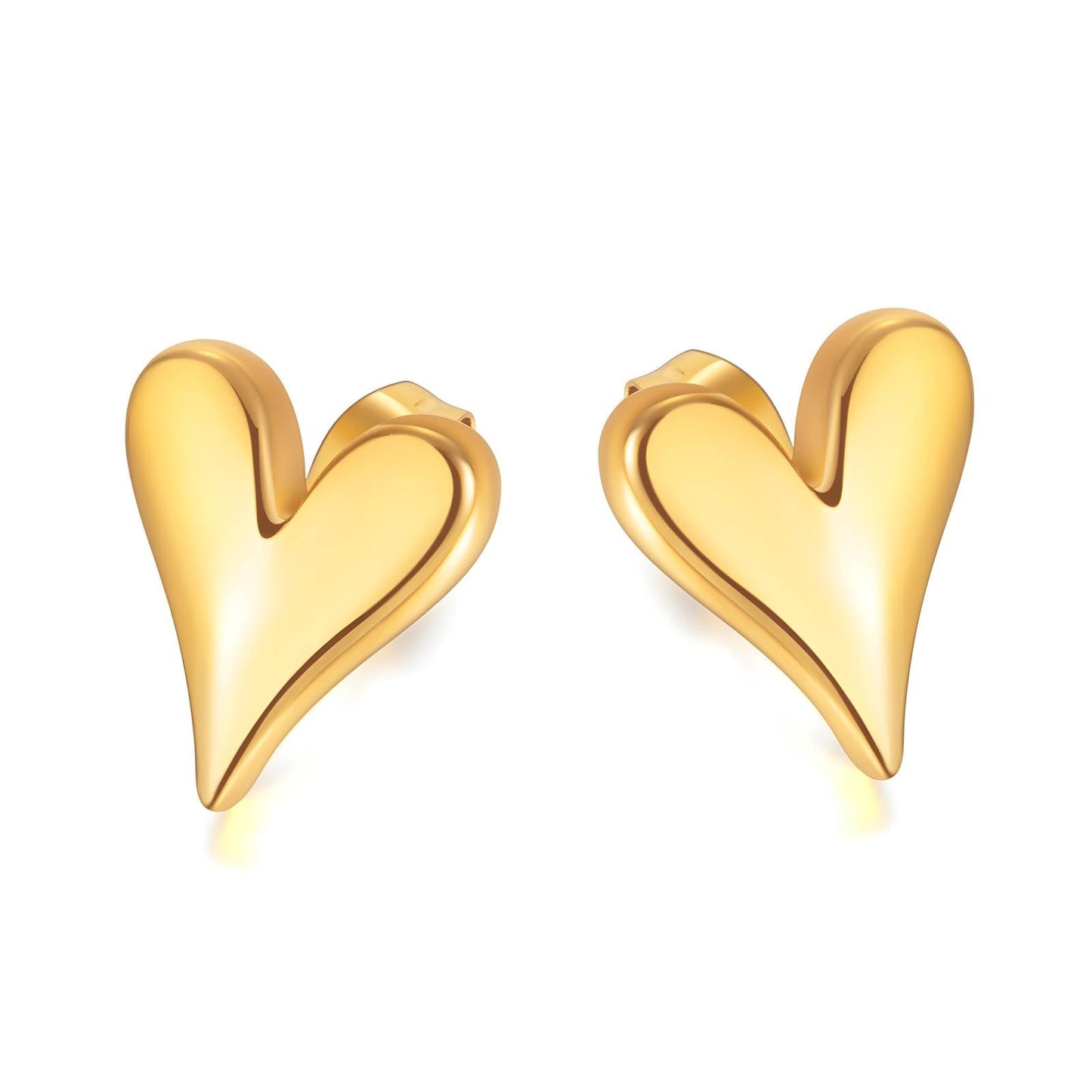 Crazy heart stud earring - Gold Plated Tarnish Free Jewellery