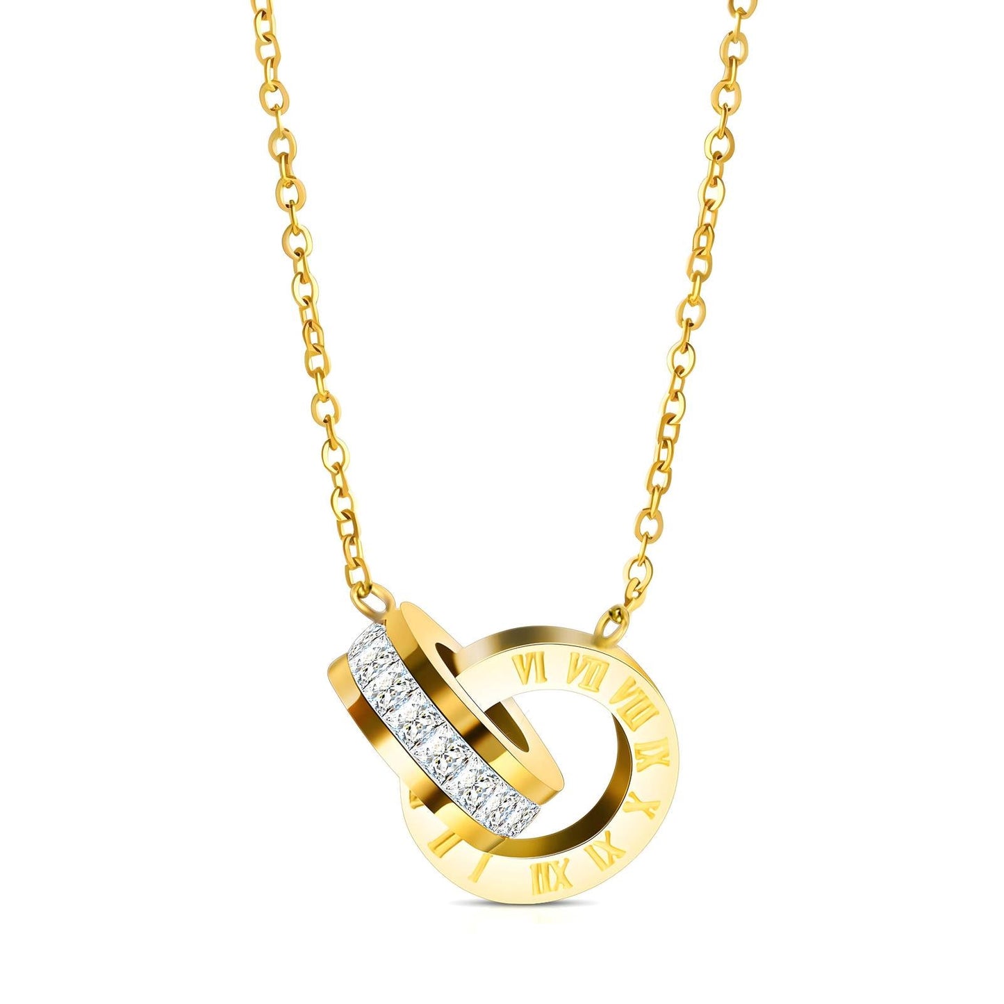 Rings on time gold necklace - Gold Plated Tarnish Free Jewellery