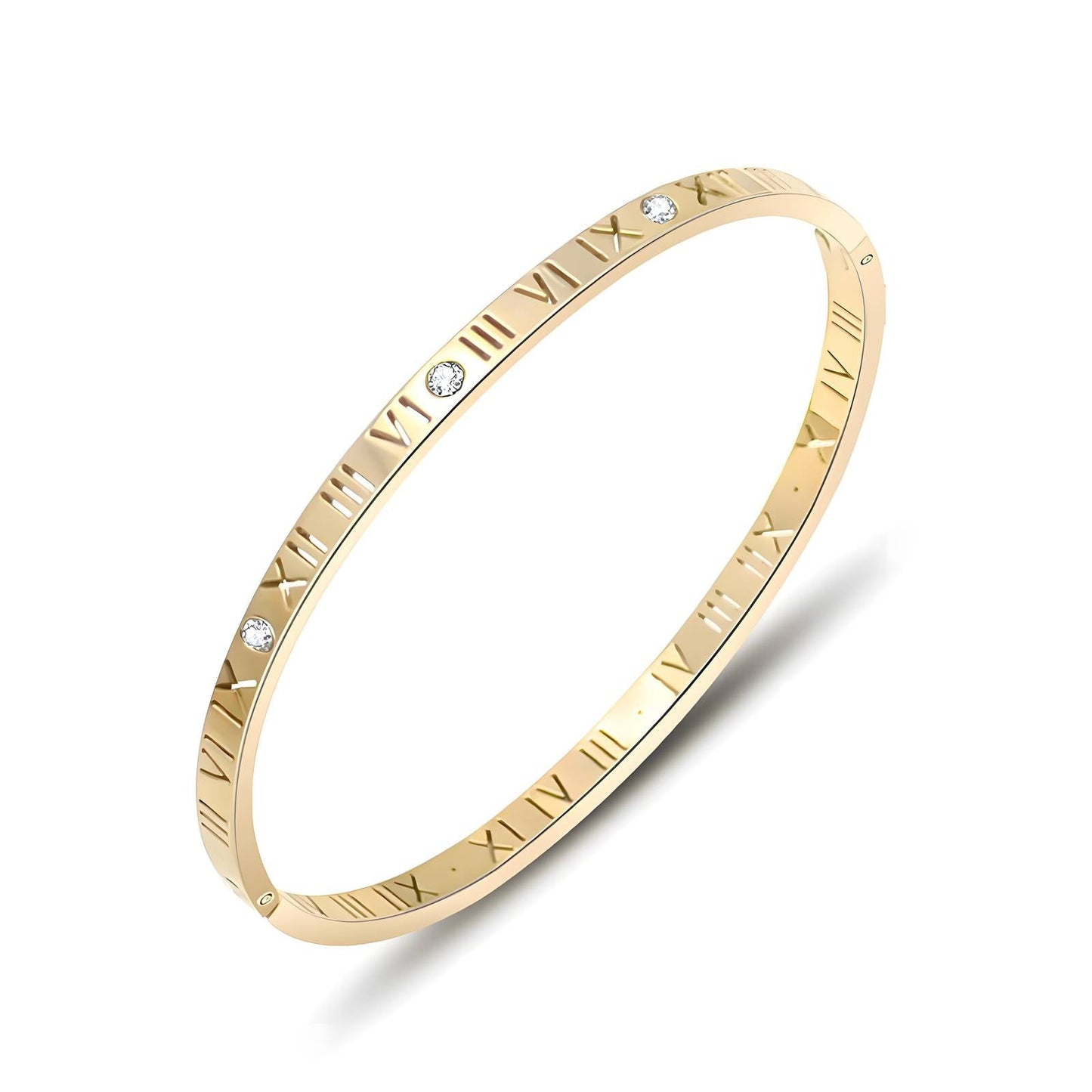 Roman numeral bangle - Gold Plated Tarnish Free Jewellery