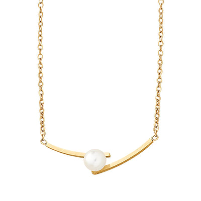 Hold my pearl gold necklace - Gold Plated Tarnish Free Jewellery