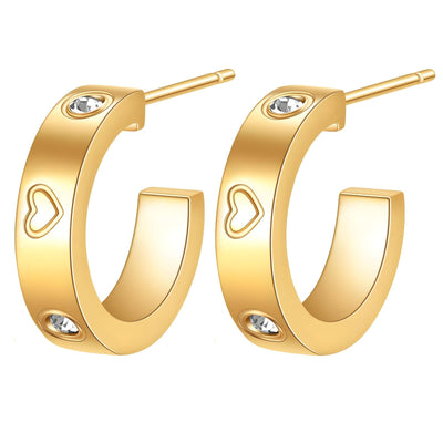 Love my heart gold earrings - Gold Plated Tarnish Free Jewellery