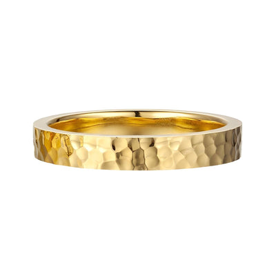 Dented look solid gold ring - Gold Plated Tarnish Free Jewellery