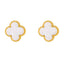 Four leaf clover stud earrings White - Gold Plated Tarnish Free Jewellery