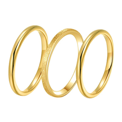 Three is better than one gold rings - Gold Plated Tarnish Free Jewellery