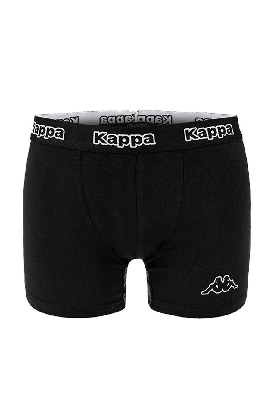 10 x Kappa Mens Black/Black Boxer Shorts Comfy Trunks