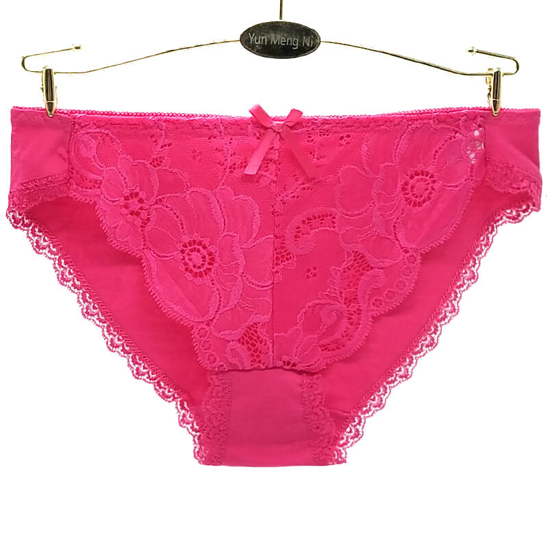 18 X Womens Solid Soft Lace Briefs Undies Sexy Underwear With Bow