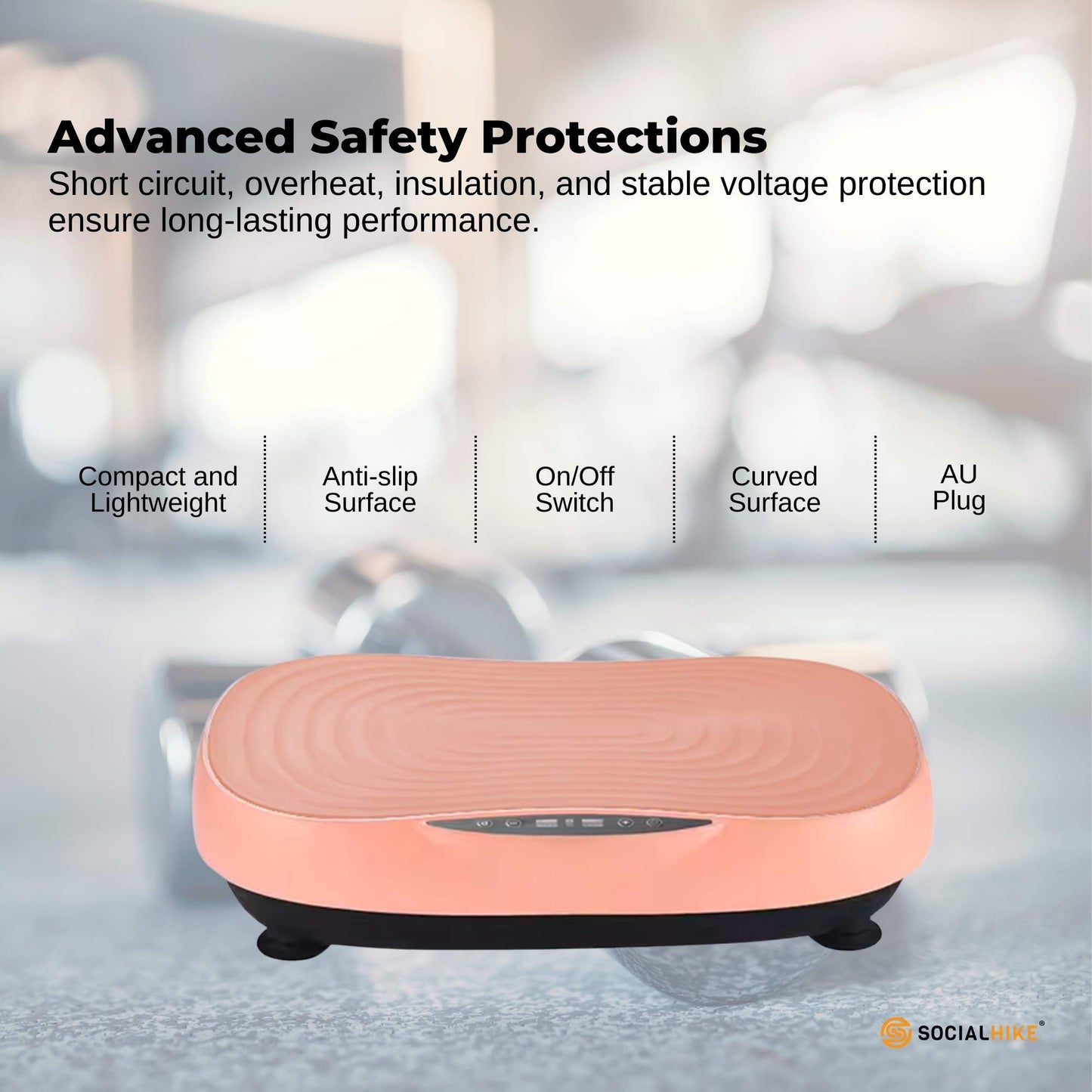 Social Hike Vibration Plate Machine - Vibrating Exercise Platform Pink