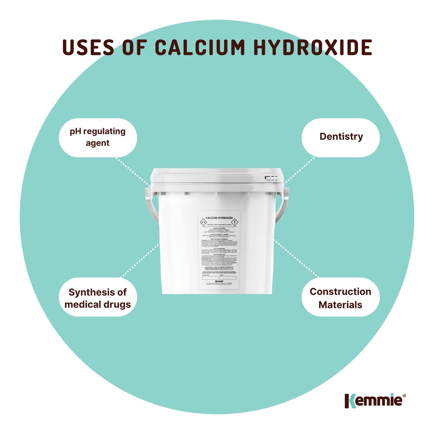 Food Grade Calcium Hydroxide Powder Tubs - FCC Hydrated Slaked Pickling Bulk