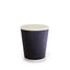 50 X 8Oz Charcoal Triple Wall Corrugated Hot Coffee Cups With Black Lids