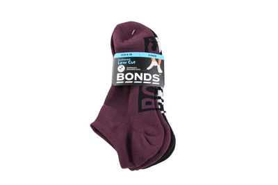 9 Pairs X Bonds Mens Cushioned Low Cut Sport Socks Maroon/Black/White