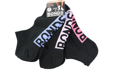 9 Pairs X Bonds Womens Cushioned Logo Low Cut Socks Black 11K