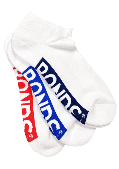 9 x Bonds Mens Logo Cushioned Low Cut Socks White