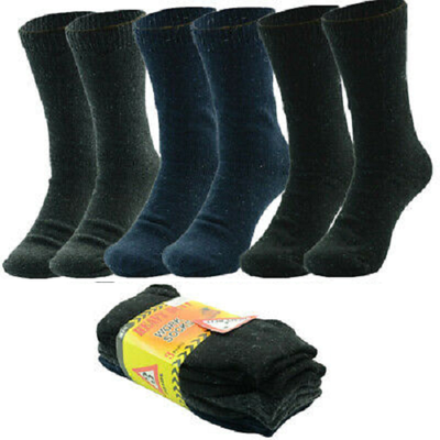 90 Pairs X Bulk Pack Mens Heavy Duty Thermal Cotton Work Crew Socks- For Resell