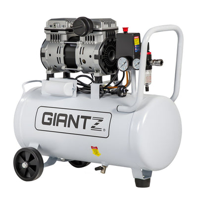 Giantz 30L Air Compressor Quiet 0.75HP Oil-Free Portable Tyre Inflator 40L/Min