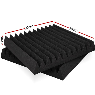 Alpha 20pcs Acoustic Foam Panels Tiles Studio Sound Absorbtion Wedge 30X30CM