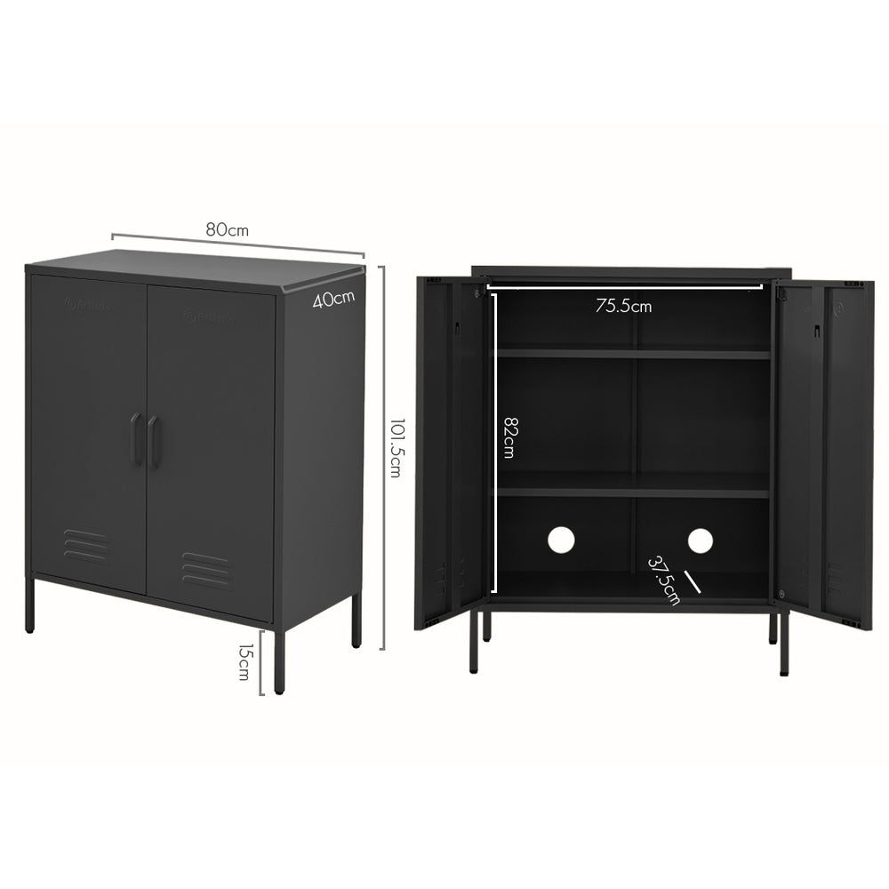 ArtissIn Buffet Sideboard Locker Metal Storage Cabinet - SWEETHEART Charcoal