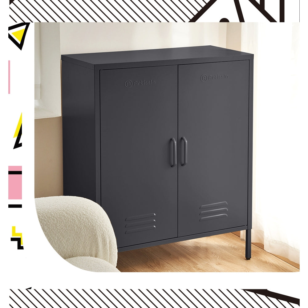 ArtissIn Buffet Sideboard Locker Metal Storage Cabinet - SWEETHEART Charcoal