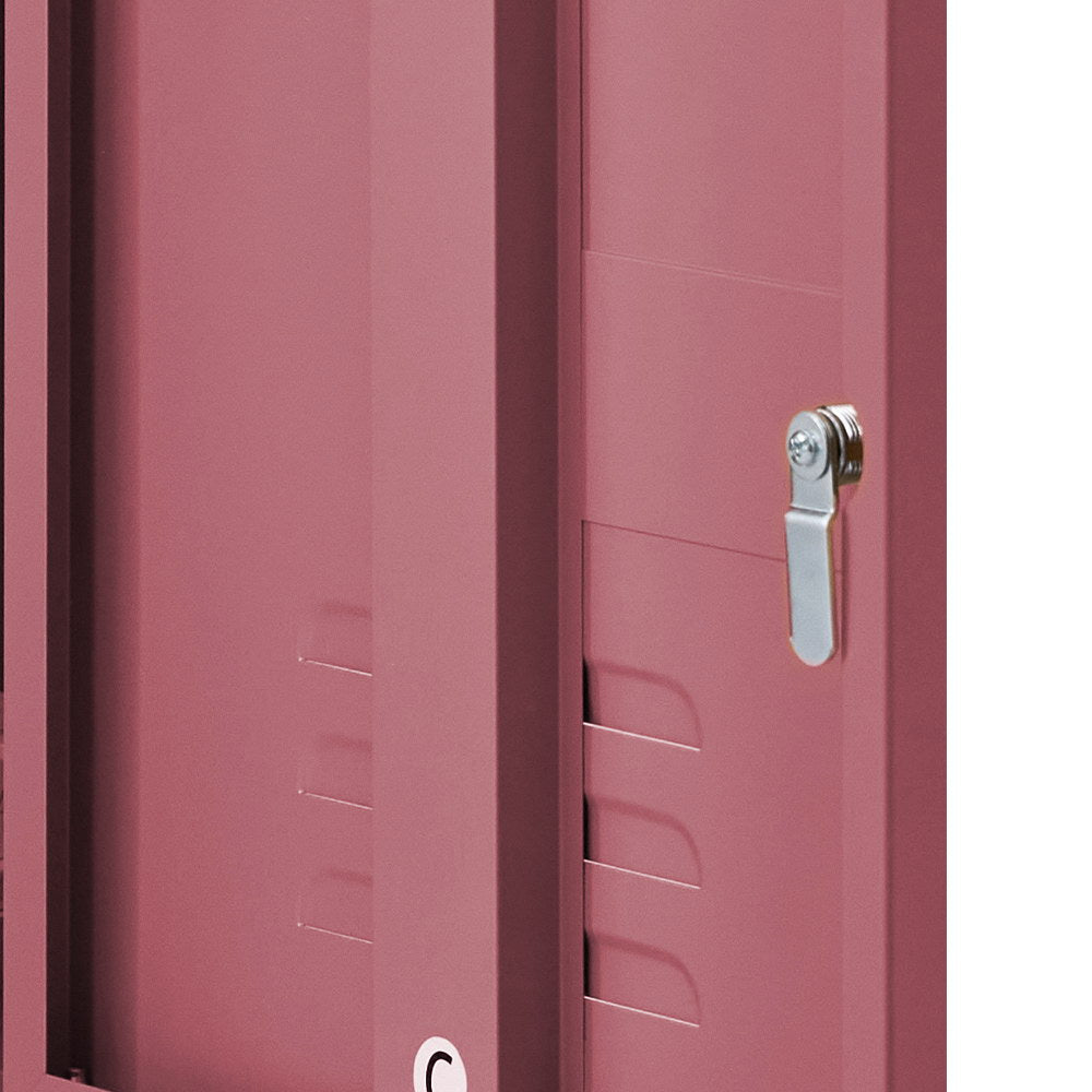 ArtissIn Metal Locker Storage Shelf Filing Cabinet Cupboard Bedside Table Pink