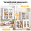 Artiss Buffet Cabinet Sideboard X2 Wall Mounted Clear Display Storage 60cm White