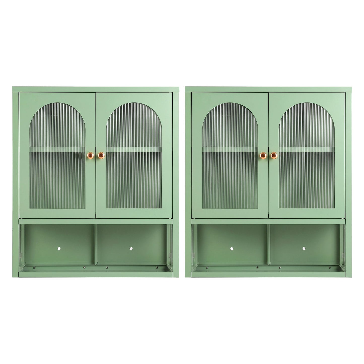 Artiss Buffet Cabinet Sideboards X2 Wall Mounted Fluted Display Storage Green
