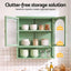 Artiss Buffet Cabinet Sideboards X2 Wall Mounted Fluted Display Storage Green