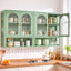 Artiss Buffet Cabinet Sideboards X2 Wall Mounted Fluted Display Storage Green