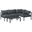 Gardeon 4 Seater Outdoor Sofa Set Aluminium Patio Furniture Setting 4PC Charcoal