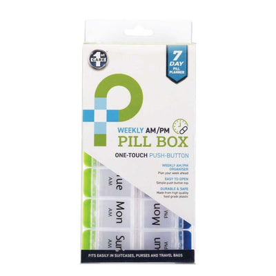 AM/PM Weekly Pill Box 7 Day Tablet Medicine Organiser Holder Case 14 Compartment